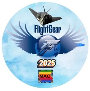 FlightGear 2025 Professional Flight Simulator Airplane Helicopter ~ Mac DVD - Imagen 1 de 16
