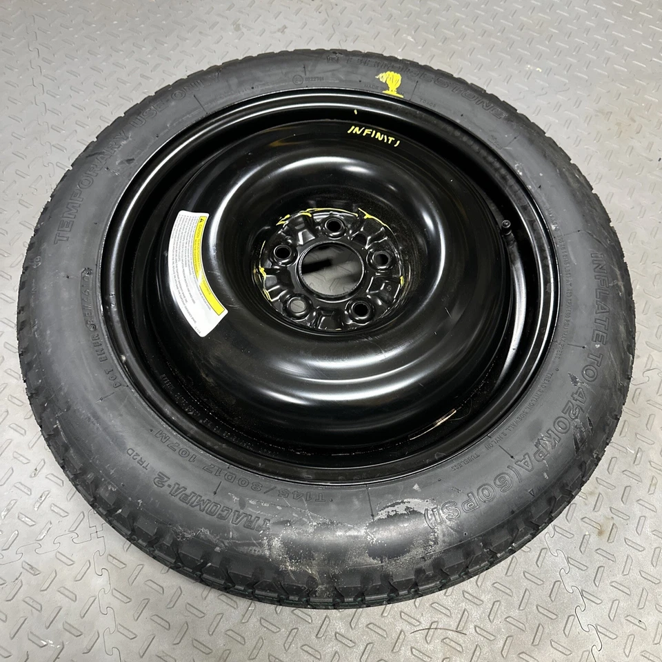2009 - 11 2013  INFINITI G37 SPARE TIRE WHEEL DONUT 145/80/17 17" RIM Light Used - Image 1 of 4