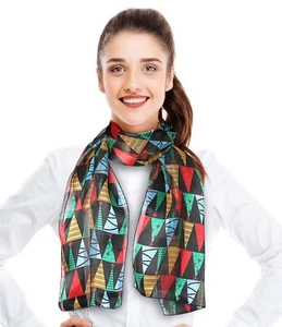 Bufanda de Navidad, Tema Árbol Estilo Vidrieras, Ligera, Sensación Seda 13X60 - Imagen 1 de 13