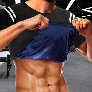 Mens Sauna T Shirt Tank Tops Workout Vest Gym Shirt Body Shaper Shirt Help Sweat