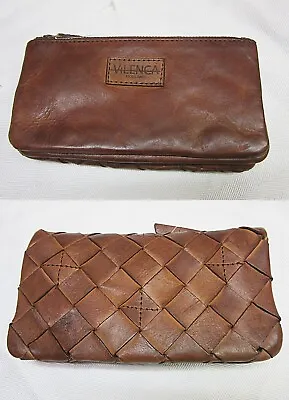 VILENCA HOLLAND Cognac Brown Genuine Leather Bifold Clutch Wallet NEW W/ TAG • 34.99€