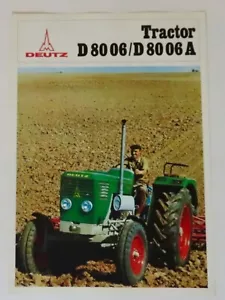 Deutz D8006/D8006A Tractor Brochure Older Version - Picture 1 of 3