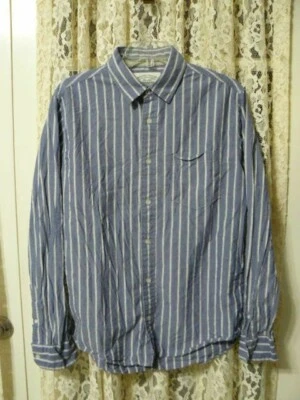 # CAMISA AEROPOSTALE HOMBRE TALLA MEDIANA AZUL Y BLANCA-32/33" MANGA LARGA-ALGODÓN-EUC Foto 1 de 4