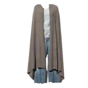Handloomed Himalayan Cashmere Knit Shawl/Throw – 2 Ply, Natural Brownish Gray - Picture 1 of 3