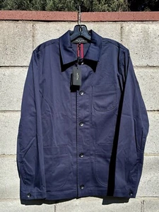 NWT $450 Rag & Bone Evan Cotton Sateen Chore Jacket Blue Sz S - Picture 1 of 8