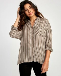 Camicia donna RVCA Hera oversize con bottoni maniche lunghe cotone nuova con etichetta taglia XS - Foto 1 di 6