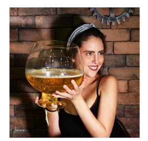 2L/4L Jumbo Oversized Wine Glass Beer Goblet Extra Fun Party Dessert Bowl Clear - Picture 1 of 7