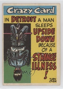 1961 Topps Crazy Cards In Detroit a Man sleeps upside down #12 03rx