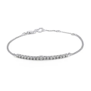0,72 quilates pulsera de tenis diamante corte brillante oro blanco 14 quilates A70022 - Imagen 1 de 1