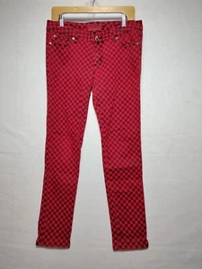 Tripp NYC Women's Junior Size 11 Red & Black Plaid Skinny Leg Pants (32x29) - Picture 1 of 7