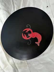Lobster Couroc of Monterey 15" large Round Serving Dish MCM Crushed shell metal - Picture 1 of 11