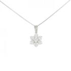 Authentic Pt Flower Diamond Necklace 1.00Ct  #270-003-798-8750