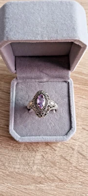 Silberring mit Amethyst  Gr. 57 - Bild 1 von 4