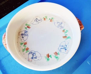 MARGIE WEINSTEIN ESTUDIO ARTE CERÁMICA 9 1/2" CUENCO CONEJITOS Y ZANAHORIAS CERÁMICA NUEVO - Imagen 1 de 4