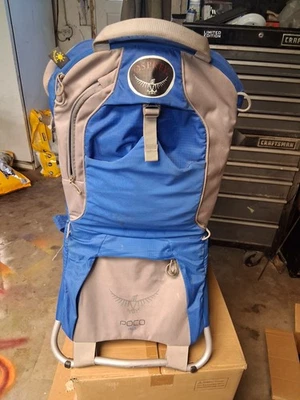 Mochila de Senderismo Osprey Poco Plus Porta Niños Azul Gris Ajustable.  Excelente! Foto 1 de 4