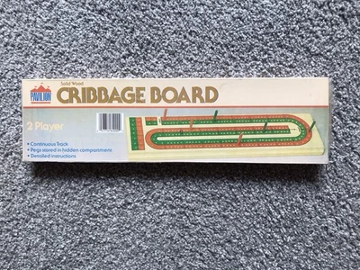 Cribbage Board  2 Player Pavilion Solid Wood V   Brand New & Sealed - Image 1 of 4
