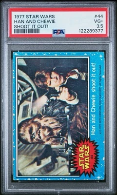1977 Topps Star Wars ~ Han and Chewie Shoot It Out! PSA 3.5 ~ pop 1 ~ no creases - Image 1 of 3