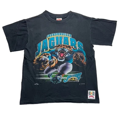 Camiseta De Colección 1993 Jacksonville Jaguars Talla L Logo Prohibido RARA Nuez moscada Negra Años 90 Foto 1 de 4