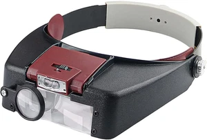 Meichoon Headband Magnifying Glasses with 2 LED Lights Head Lamp Loupe,1.5X 3... - Picture 1 of 12