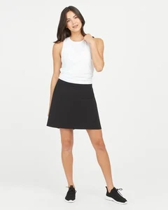 SPANX Shape Get Moving Black 17” Skort Activewear Perforated Shorts Women’s Sz S - Picture 1 of 11