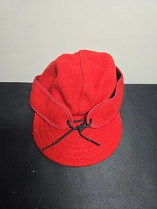 Stormy Kromer Cap Size 7 3/8 Red Hat Wool Blend USA Tie Front - Picture 1 of 6