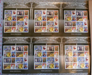 2014 Vintage CIRCUS posters MNH Sc 4905a press sheet of 6 with pictorial cancel - Picture 1 of 6