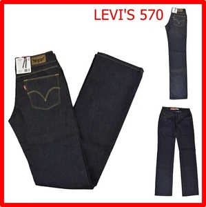 Jeans levis 570 donna larghi bootcut levi's elasticizzati a vita bassa 42 44 46 - Picture 1 of 11
