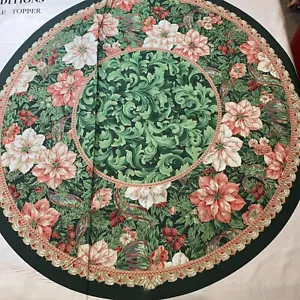 Christmas Elegant Traditions Tree Skirt / Table Topper Cotton Fabric - New! - Picture 1 of 5