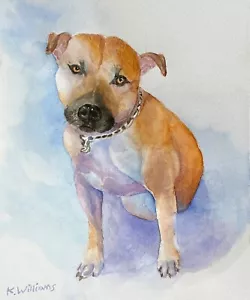 Custom Pet Portrait from Photo Watercolor Painting 8"X10" Realistic Archival - Picture 1 of 1