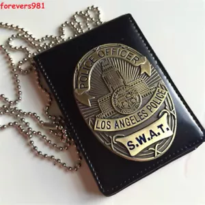 LA Detective SWAT Insignia Portatarjetas de Identificación Cartera con Cadena Juegos con disfraces Regalos Policía - Imagen 1 de 15