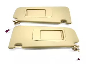 2012-2015 BMW X1 E84 BEIGE LEFT RIGHT SUN VISOR W/ MIRROR SET OEM - Picture 1 of 8