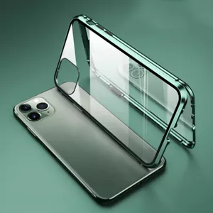 For iPhone 15 14 Pro Max 13 12 11 Magnetic Front+Back Tempered Glass Case Cover - Picture 1 of 19