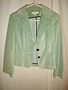 Banana Republic Women's Size 6 Two Button Powder Blue Velvet Blazer Jacket - Picture 1 of 10