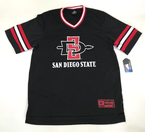 NEW San Diego State Aztecs Jersey Size Large L Black Tee Short Sleeve NCAA -1 Cover