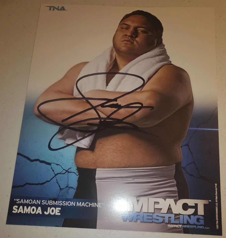 签名亲笔签名 TNA 摔跤萨摩亚乔宣传照片冲击 WWE WWF NWA — 第 1/3 张图片