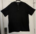 Duluth Trading Short Sleeve Longtail Henley Black Shirt Men's Size XL Work Shirt