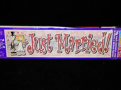 Giant Party Banner * Just Married ! * 72" x 18" Indoor / Outdoor - Image 1 of 3