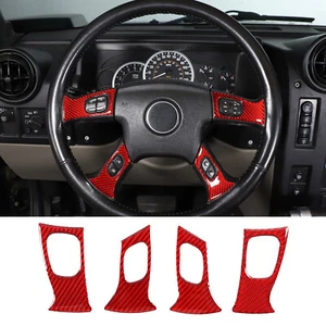 Red Carbon Car Steering Wheel Trim Styling Kit Sticker For Hummer H2 2003-2009 - Picture 1 of 12
