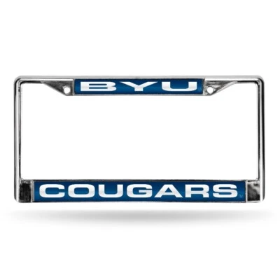 Brigham Young BYU Cougars Chrome Metal Laser Cut License Plate Frame - Image 1 of 4
