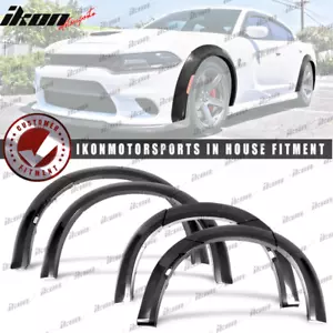 Fits 15-23 Dodge Charger Widebody Style Unpainted Black Fender Flares 10PC ABS - Picture 1 of 8
