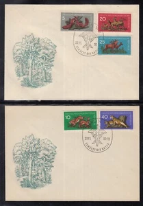 U 01 ) East Germany DDR 1959 FOREST ANIMALS of 2 beautiful FDC - Picture 1 of 1