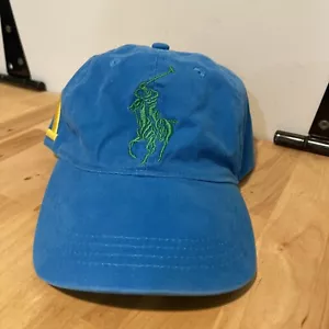 Polo Ralph Lauren Düfte blau verstellbarer Riemen Kugelkappe Mütze Pony SELTEN Rep - Bild 1 von 12