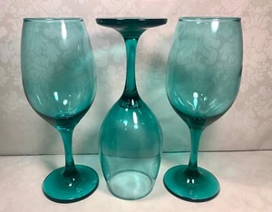 3 Cristar Rioja Smooth Teal Green Weingläser Made In Columbia - Bild 1 von 7