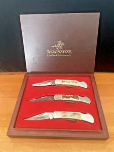 Winchester 2007 Limited Edition Wildlife Series Ersatz Scrimshaw Knife 3Pc. Set - Picture 1 of 11