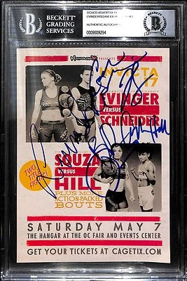 Tonya Evinger Angela Hill Colleen Schneider +1 Signed Invicta FC Flyer BAS COA - Image 1 of 4