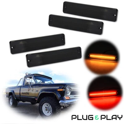 4x Luces LED laterales delanteras y traseras para Jeep CJ 5/6/7/8 SJ Wagoneer J10 J20 Foto 1 de 4
