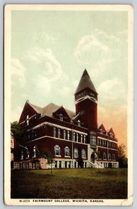 Postcard Fairmount College Wichita Kansas Fred Harvey - Picture 1 of 3