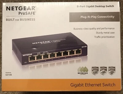 NETGEAR ProSafe GS108 ver 4. 8-Port Gigabit Ethernet Switch NEW GS108v4 GS108UK - Image 1 of 4