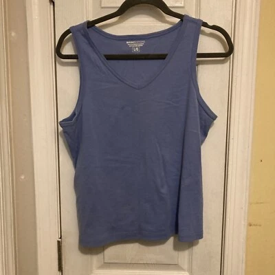 Camiseta sin mangas pulóver azul Basic Editions talla L algodón cuello en V sin cuello Foto 1 de 4