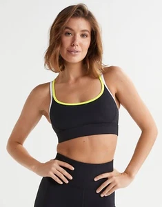 Womens New Lilybod Willow Sports Bra Size S Black/White - Picture 1 of 4